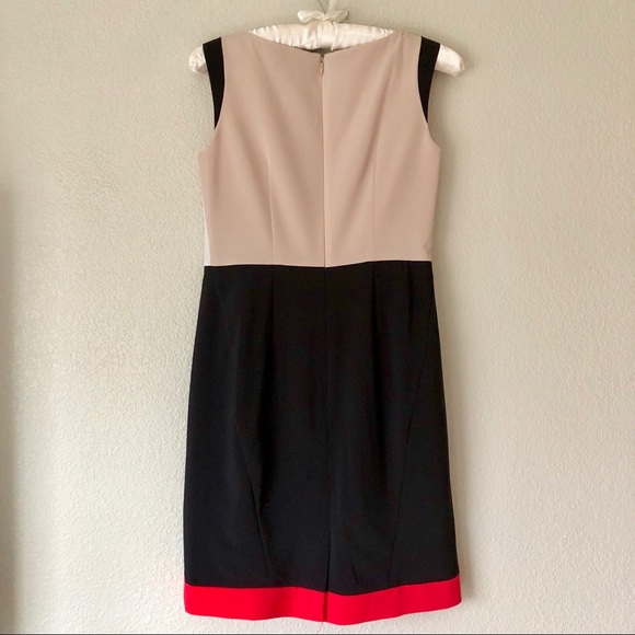 Ann Taylor Tan and Black Dress Size Two 2 Petite - Picture 2 of 7
